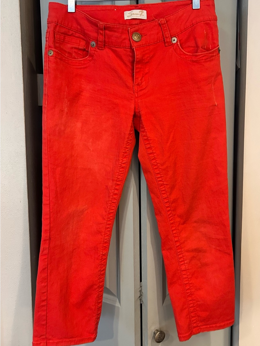 Seven Vibrant Orange Cropped Women's Jeans